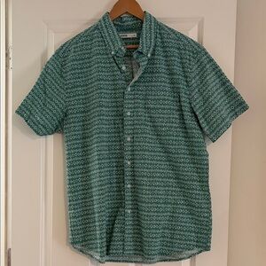 Sonoma Teal Pattern Short-Sleeve Button-Down Shirt